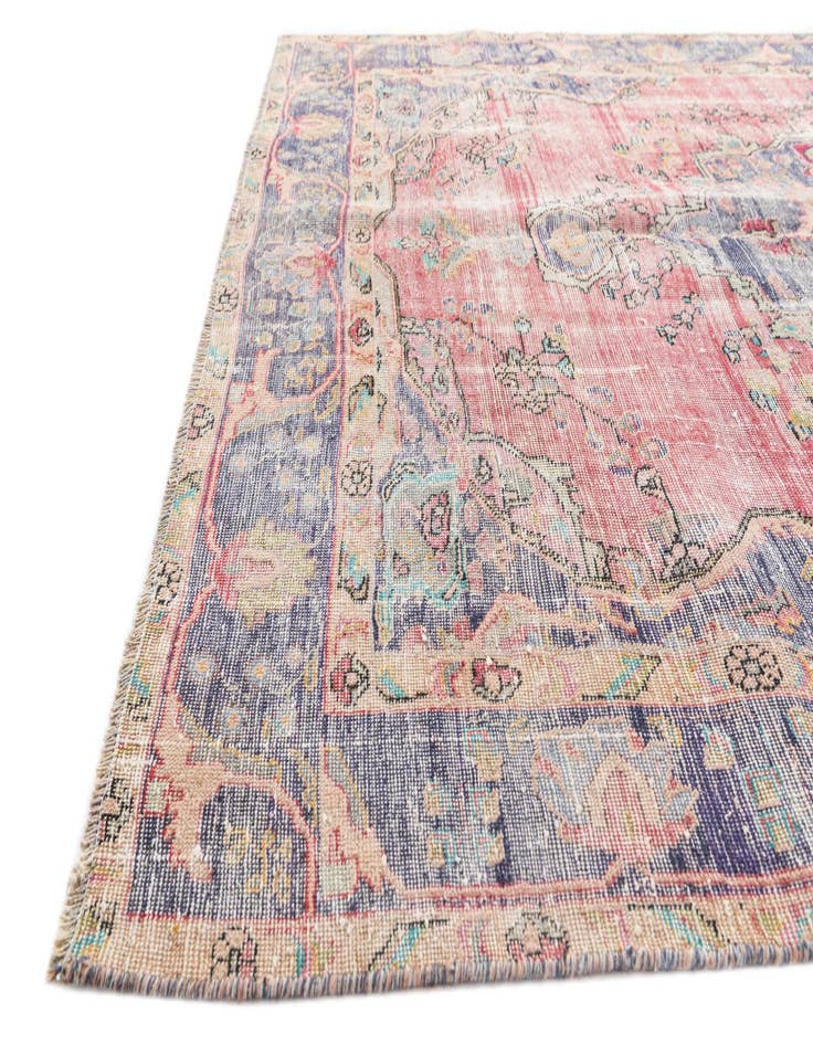 Detail image of  6' 6 x 9'  Hand Knotted Ultra Vintage Persian Wool Rug