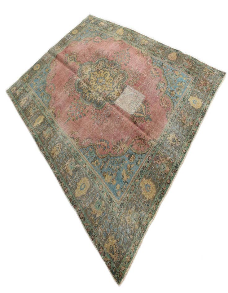 Detail image of  6' 7 x 9' 4  Hand Knotted Ultra Vintage Persian Wool Rug