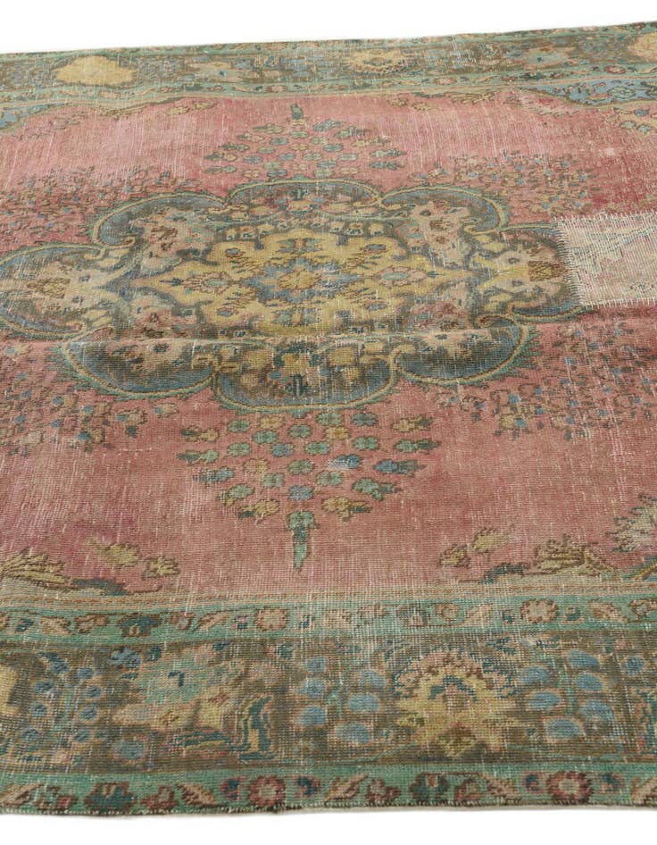 Detail image of  6' 7 x 9' 4  Hand Knotted Ultra Vintage Persian Wool Rug