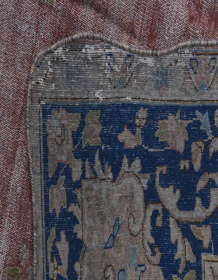 Detail image of  6' 4 x 9' 5  Hand Knotted Ultra Vintage Persian Wool Rug