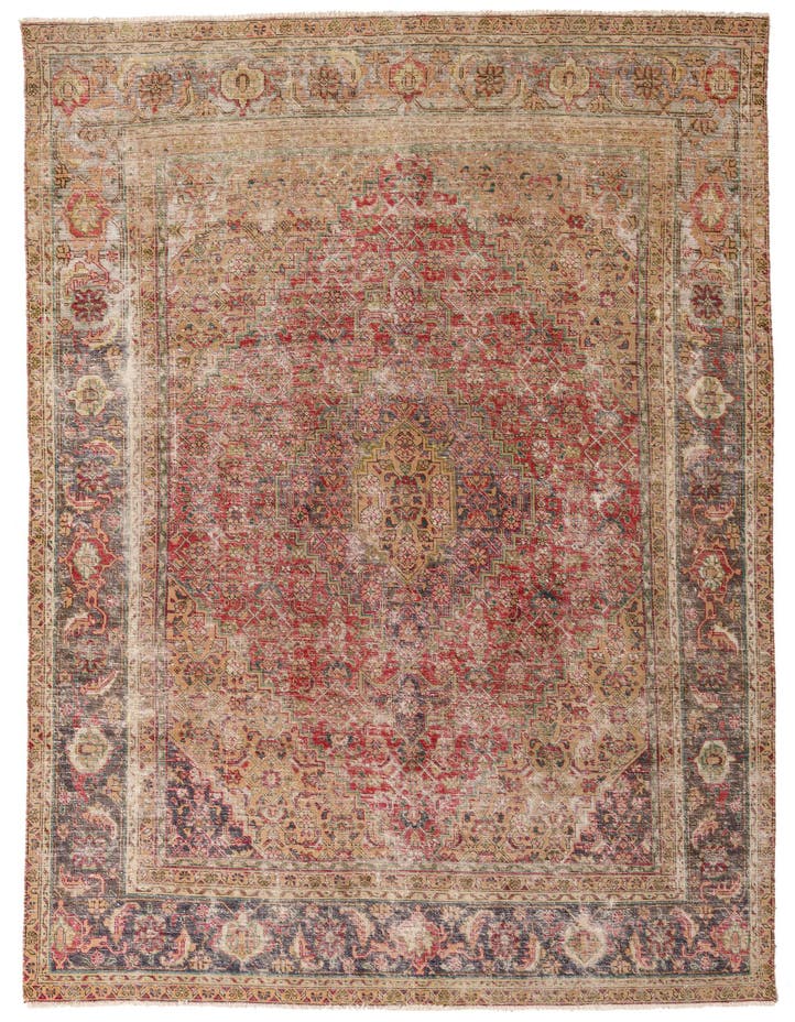  6' 4 x 9' 9  Hand Knotted Ultra Vintage Persian W...
