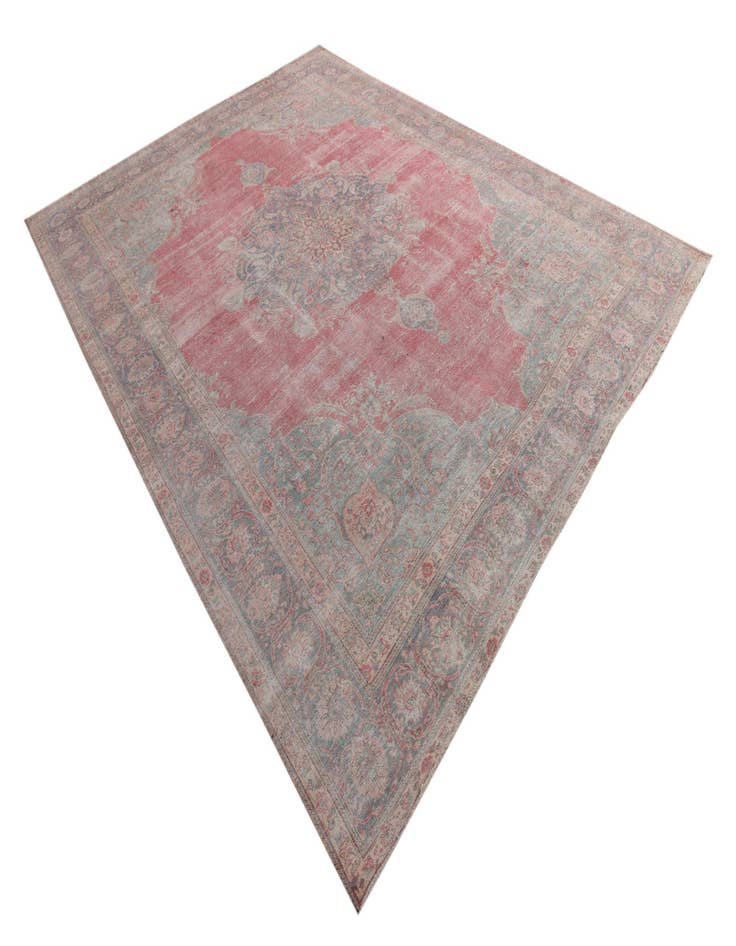 Detail image of  9' 7 x 13'  Hand Knotted Ultra Vintage Persian Wool Rug