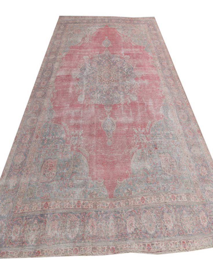 Detail image of  9' 7 x 13'  Hand Knotted Ultra Vintage Persian Wool Rug