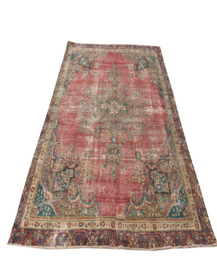 Detail image of  7' x 9' 8  Hand Knotted Ultra Vintage Persian Wool Rug