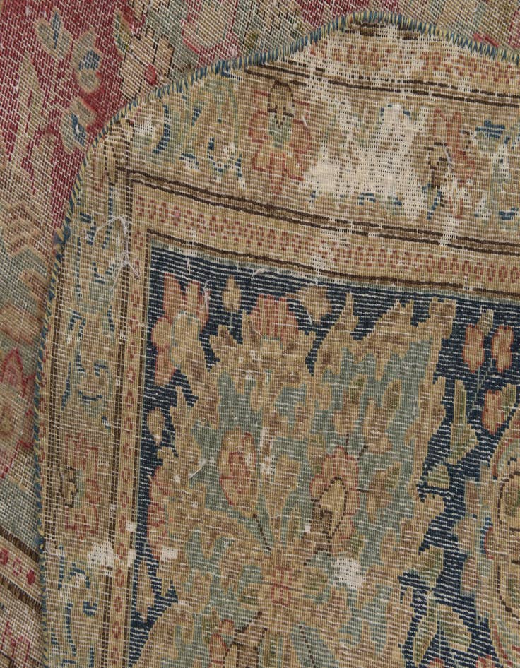 Detail image of  9' 4 x 13'  Hand Knotted Ultra Vintage Persian Wool Rug