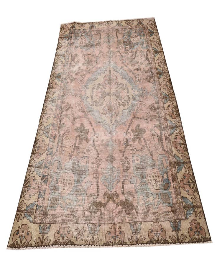 Detail image of  4' 6 x 6' 5  Hand Knotted Ultra Vintage Persian Wool Rug