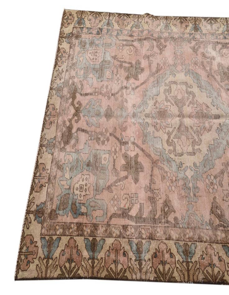 Detail image of  4' 6 x 6' 5  Hand Knotted Ultra Vintage Persian Wool Rug