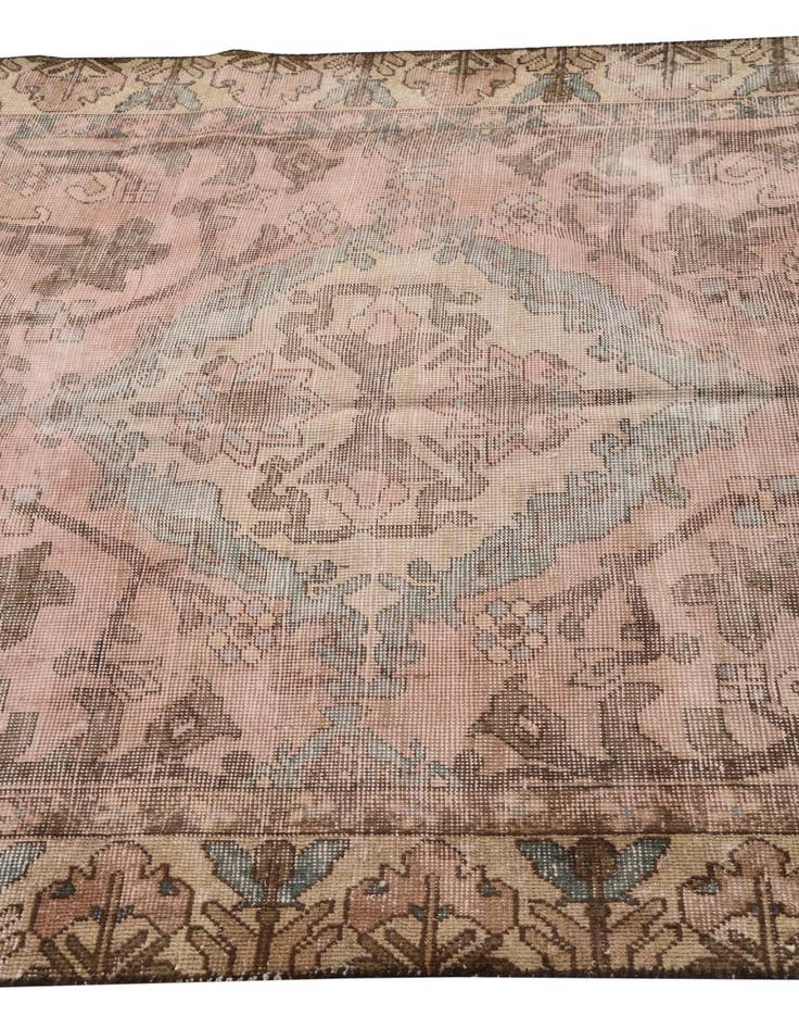 Detail image of  4' 6 x 6' 5  Hand Knotted Ultra Vintage Persian Wool Rug