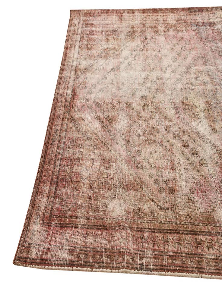 Detail image of  6' 8 x 9' 2  Hand Knotted Ultra Vintage Persian Wool Rug