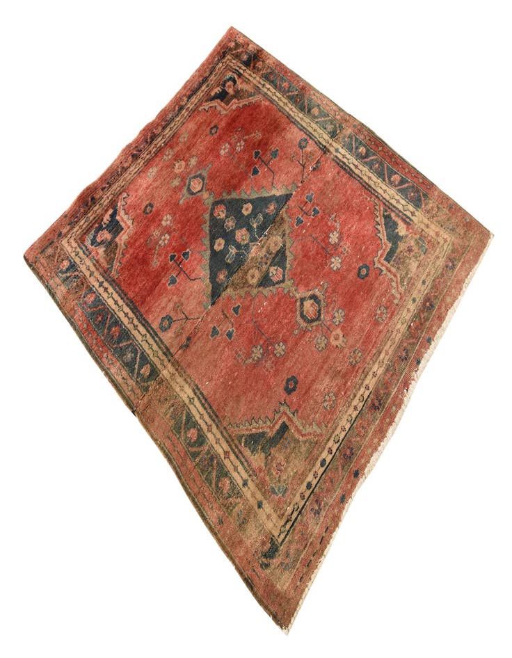 Detail image of 3' 6 x 4' 2 Hand Knotted Ultra Vintage Persian Wool Rug