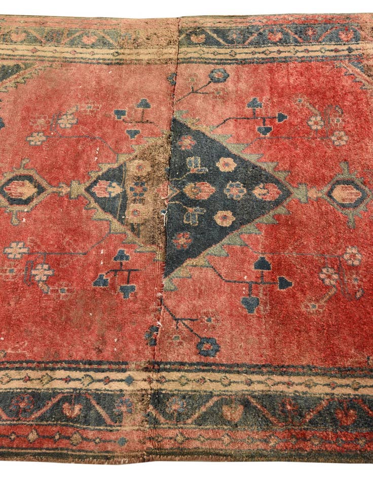 Detail image of 3' 6 x 4' 2 Hand Knotted Ultra Vintage Persian Wool Rug