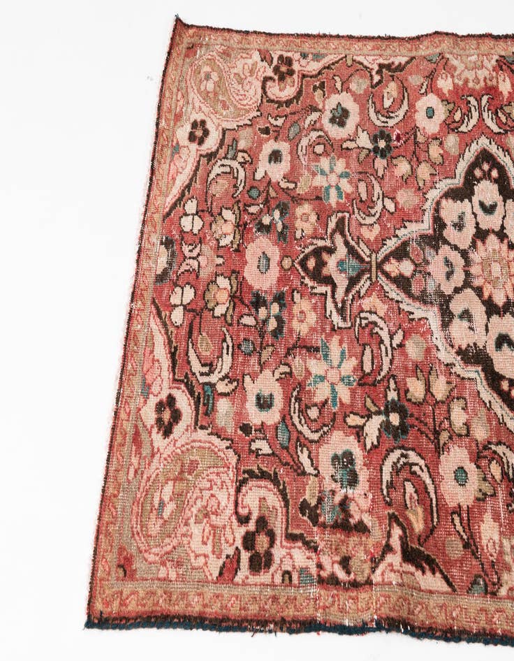 Detail image of  3' 6 x 6'  Hand Knotted Ultra Vintage Persian Wool Rug