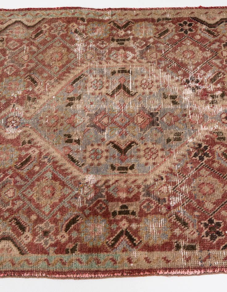 Detail image of  3' 4 x 4' 9  Hand Knotted Ultra Vintage Persian Wool Rug