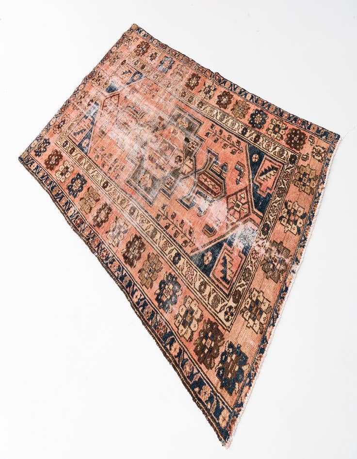 Detail image of  3' 10 x 6' 5  Hand Knotted Ultra Vintage Persian Wool Rug