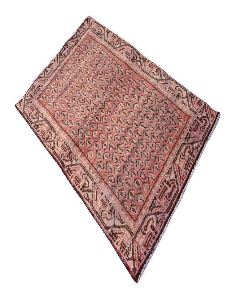 Detail image of  3' 7 x 4' 7  Hand Knotted Ultra Vintage Persian Wool Rug