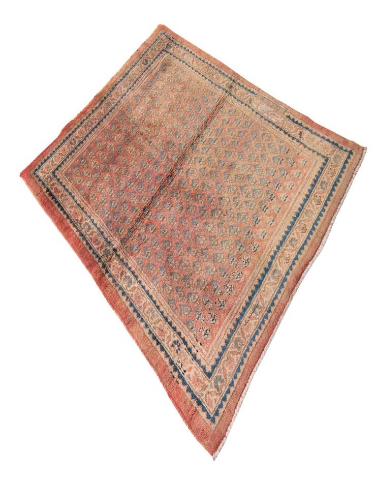 Detail image of  3' 10 x 5'  Hand Knotted Ultra Vintage Persian Wool Rug