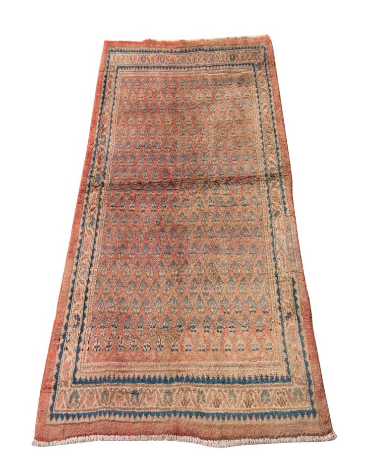 Detail image of  3' 10 x 5'  Hand Knotted Ultra Vintage Persian Wool Rug