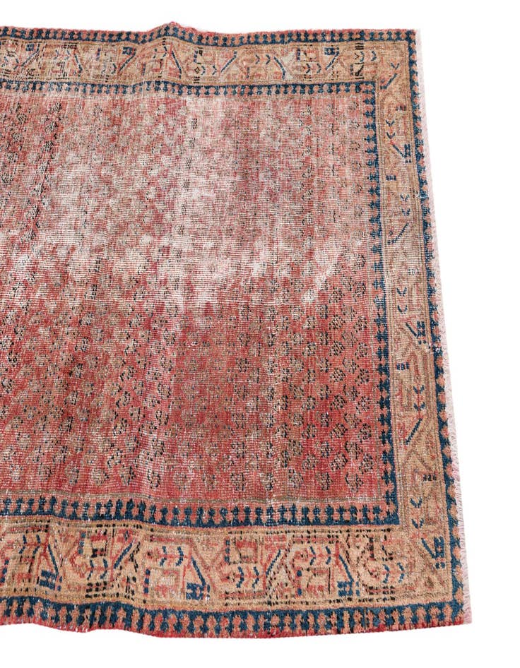 Detail image of  3' 5 x 5'  Hand Knotted Ultra Vintage Persian Wool Rug
