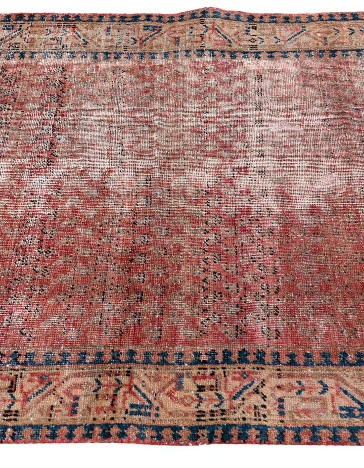 Detail image of  3' 5 x 5'  Hand Knotted Ultra Vintage Persian Wool Rug