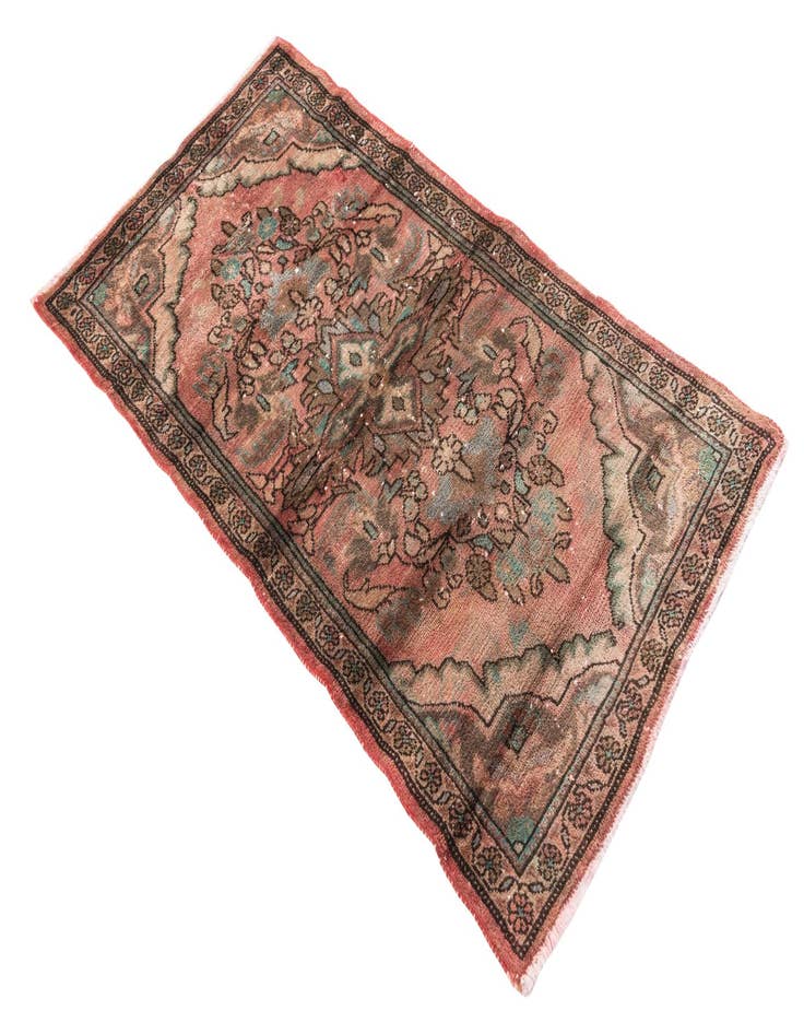 Detail image of  2' 5 x 4' 4  Hand Knotted Ultra Vintage Persian Wool Rug