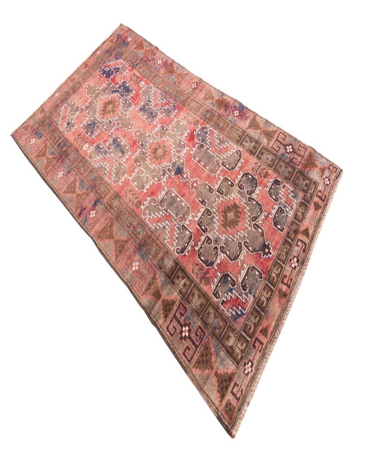 Detail image of  3' 6 x 6' 9  Hand Knotted Ultra Vintage Persian Wool Rug