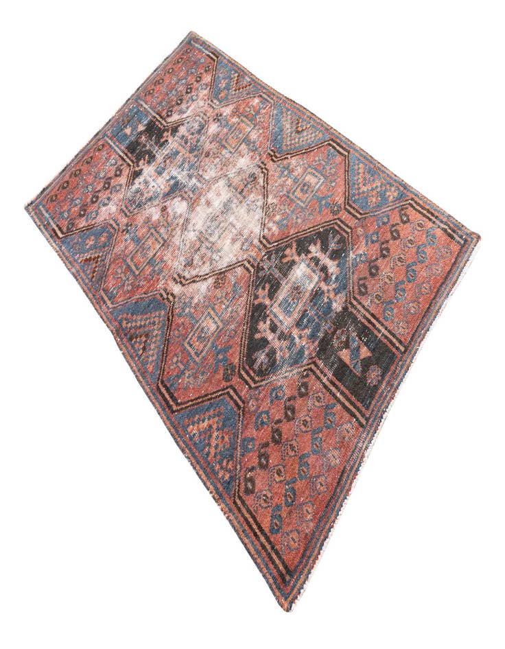 Detail image of  3' 9 x 6'  Hand Knotted Ultra Vintage Persian Wool Rug