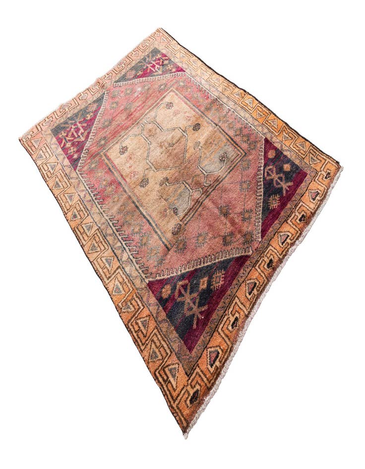 Detail image of  4' 9 x 5' 10  Hand Knotted Ultra Vintage Persian Wool Rug