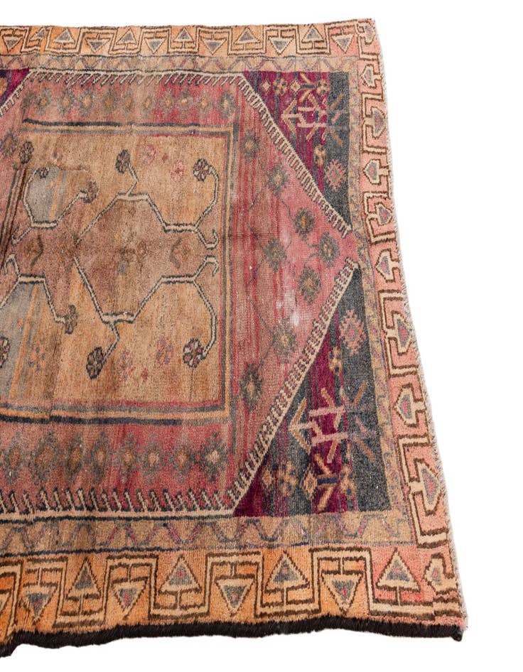 Detail image of  4' 9 x 5' 10  Hand Knotted Ultra Vintage Persian Wool Rug