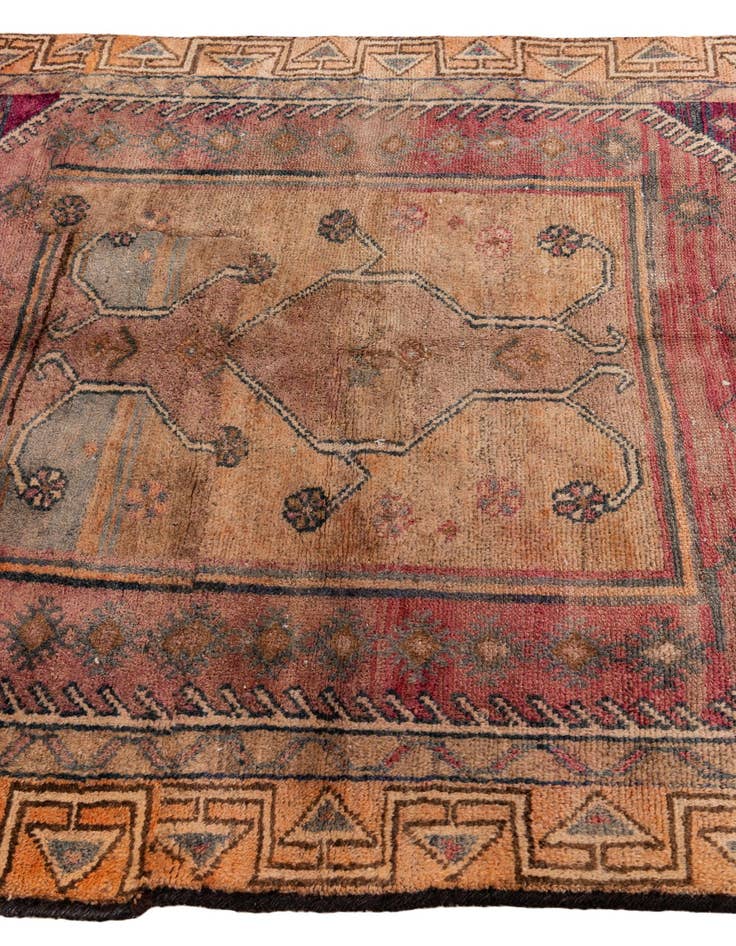 Detail image of  4' 9 x 5' 10  Hand Knotted Ultra Vintage Persian Wool Rug