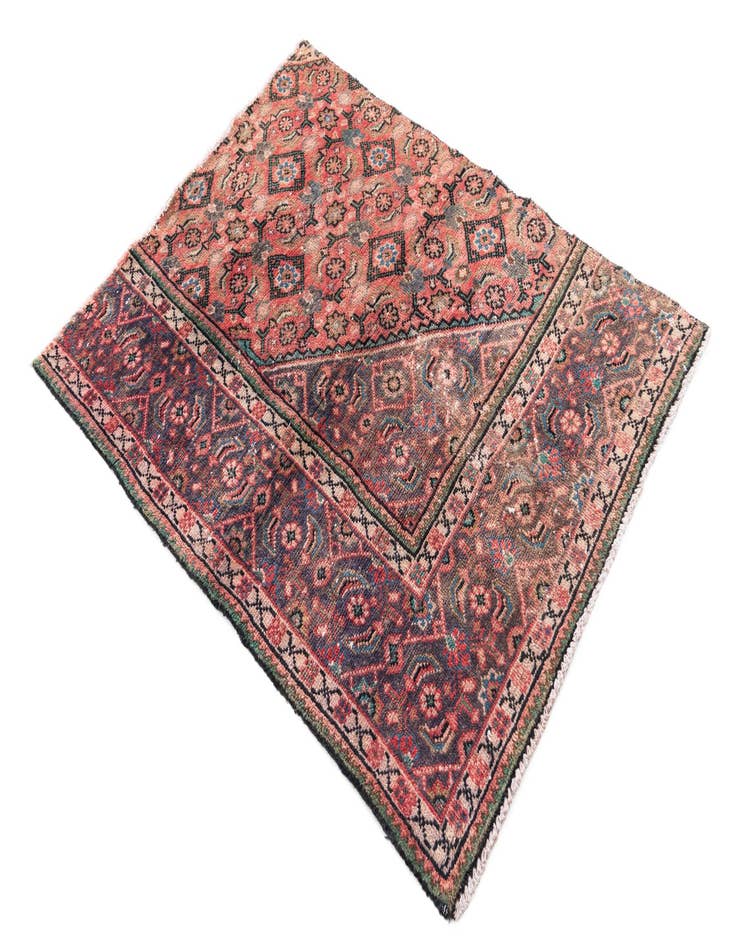 Detail image of  3' 6 x 4' 7  Hand Knotted Ultra Vintage Persian Wool Rug