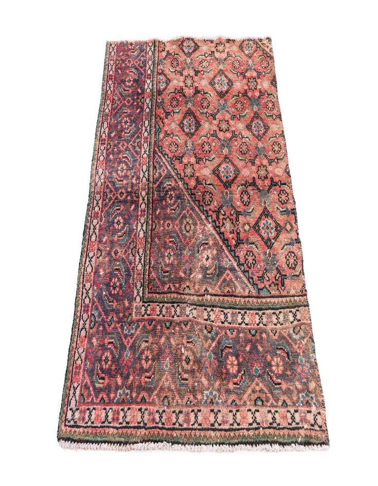 Detail image of  3' 6 x 4' 7  Hand Knotted Ultra Vintage Persian Wool Rug