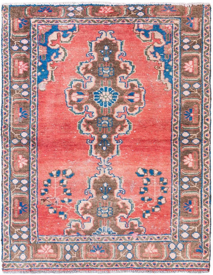  3' 9 x 5' 2  Hand Knotted Ultra Vintage Persian W...
