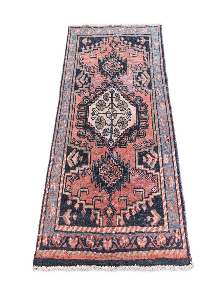 Detail image of  3' 4 x 4' 8  Hand Knotted Ultra Vintage Persian Wool Rug