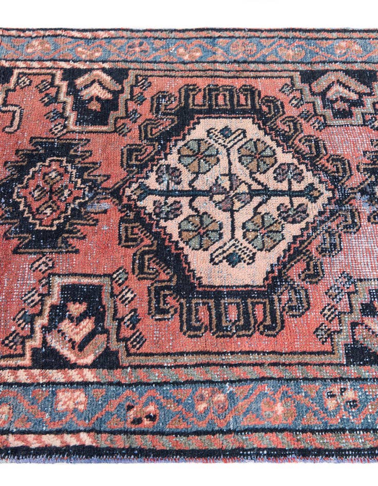Detail image of  3' 4 x 4' 8  Hand Knotted Ultra Vintage Persian Wool Rug