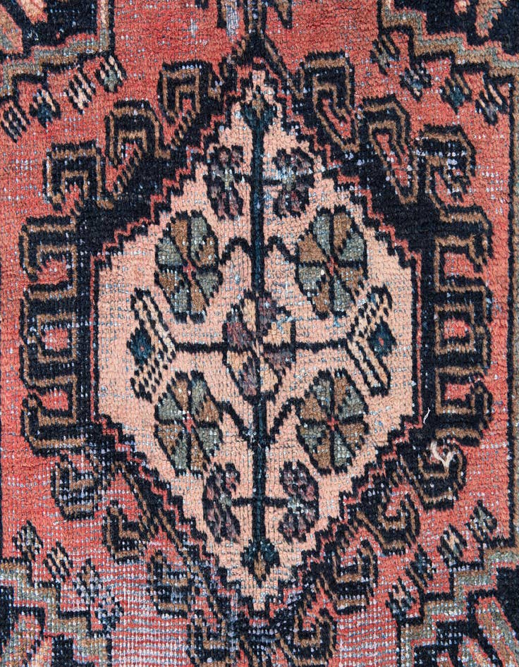 Detail image of  3' 4 x 4' 8  Hand Knotted Ultra Vintage Persian Wool Rug