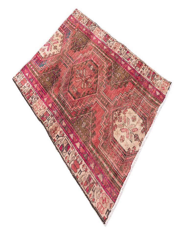 Detail image of  3' 3 x 4' 2  Hand Knotted Ultra Vintage Persian Wool Rug