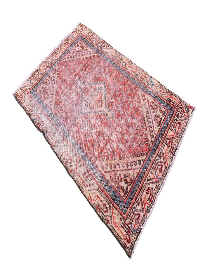 Detail image of  3' 1 x 5'  Hand Knotted Ultra Vintage Persian Wool Rug