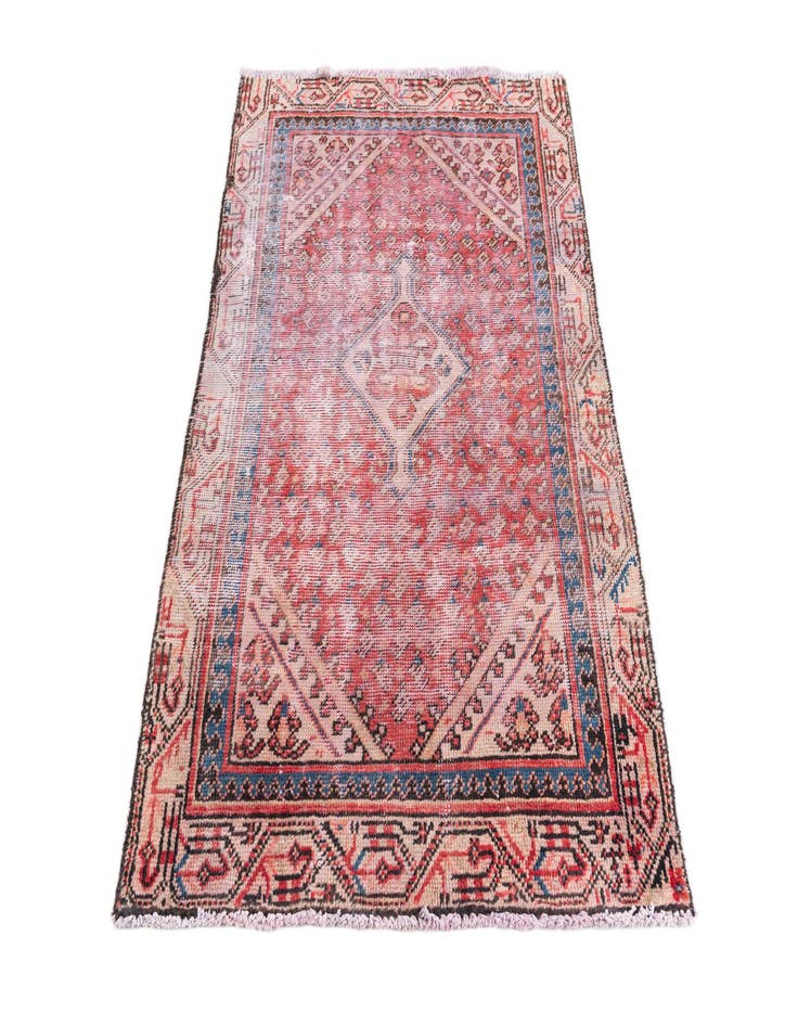 Detail image of  3' 1 x 5'  Hand Knotted Ultra Vintage Persian Wool Rug