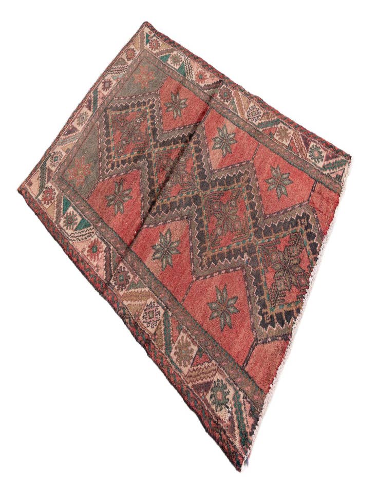 Detail image of  3' 1 x 4' 6  Hand Knotted Ultra Vintage Persian Wool Rug