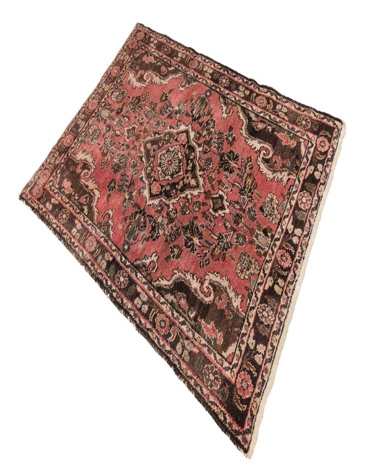 Detail image of  3' 5 x 4' 9  Hand Knotted Ultra Vintage Persian Wool Rug