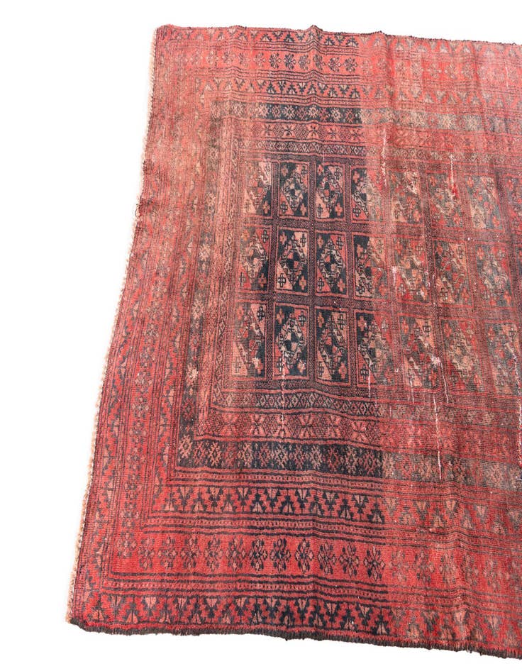 Detail image of  3' 9 x 5' 7  Hand Knotted Ultra Vintage Persian Wool Rug