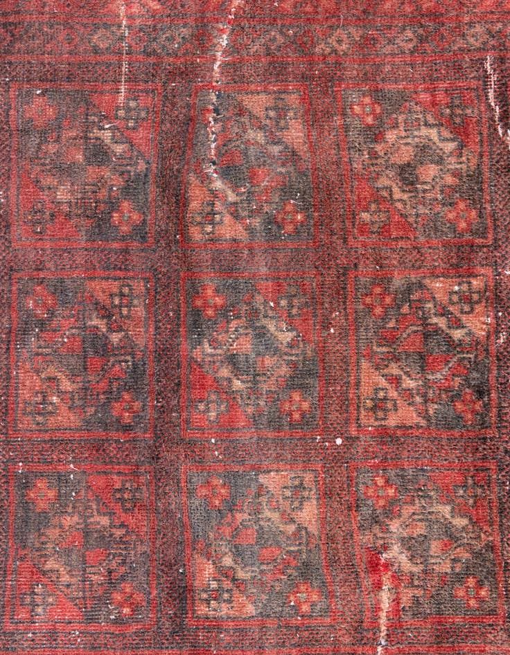Detail image of  3' 9 x 5' 7  Hand Knotted Ultra Vintage Persian Wool Rug