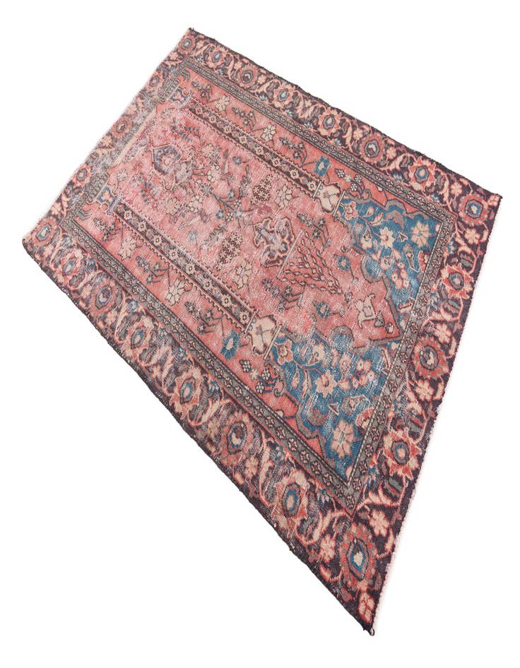 Detail image of  3' 9 x 5' 10  Hand Knotted Ultra Vintage Persian Wool Rug