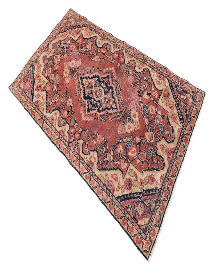 Detail image of  3' 3 x 5' 6  Hand Knotted Ultra Vintage Persian Wool Rug