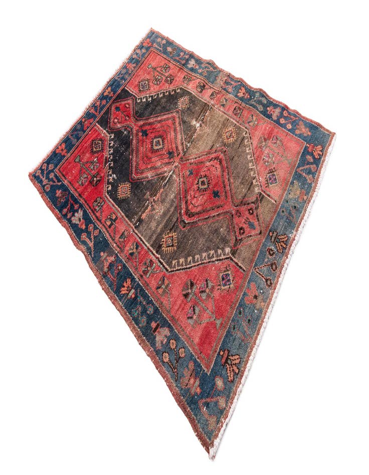 Detail image of  4' 2 x 5' 5  Hand Knotted Ultra Vintage Persian Wool Rug