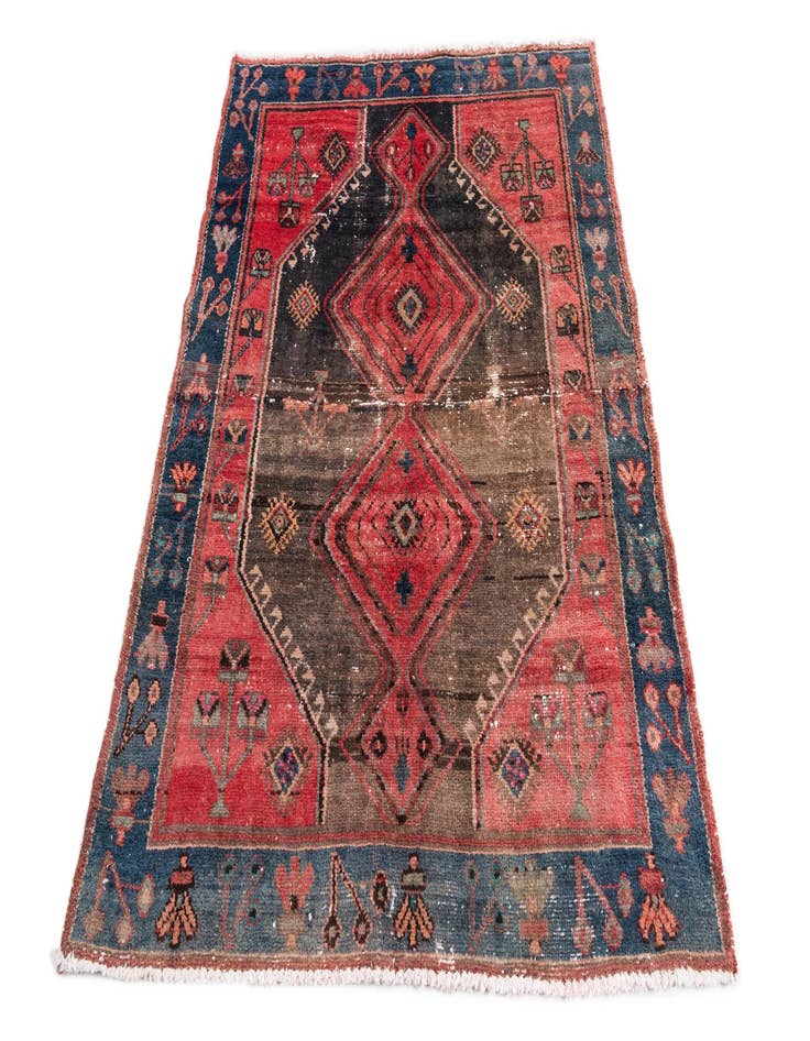 Detail image of  4' 2 x 5' 5  Hand Knotted Ultra Vintage Persian Wool Rug