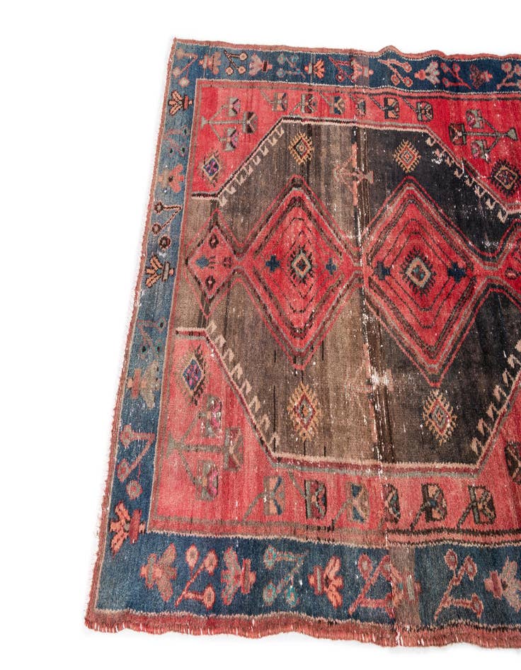 Detail image of  4' 2 x 5' 5  Hand Knotted Ultra Vintage Persian Wool Rug