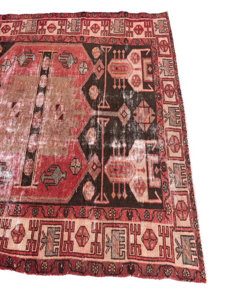 Detail image of  4' 3 x 7' 1  Hand Knotted Ultra Vintage Persian Wool Rug