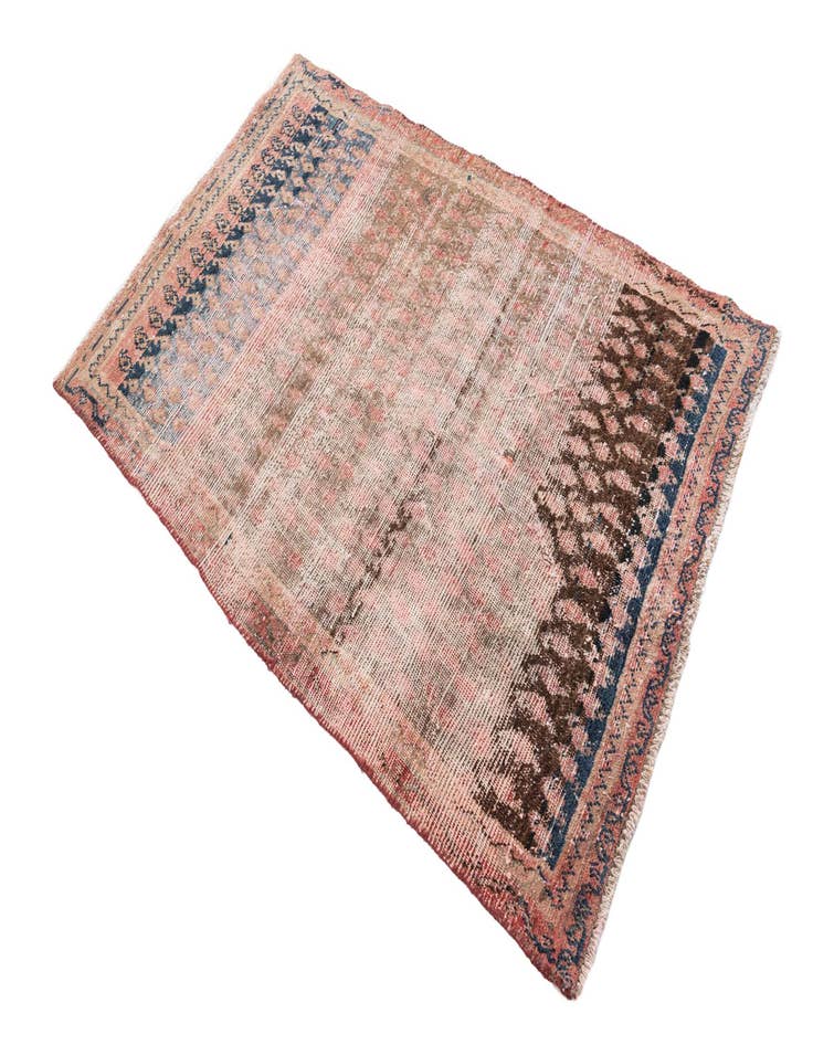 Detail image of  3' 6 x 5' 4  Hand Knotted Ultra Vintage Persian Wool Rug