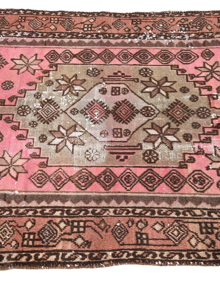 Detail image of  3' 2 x 6'  Hand Knotted Ultra Vintage Persian Wool Rug